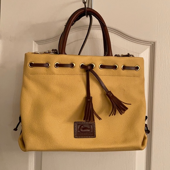 Dooney&Bourke Pebble Yellow Wakefield Tassel Tote - Picture 4 of 5